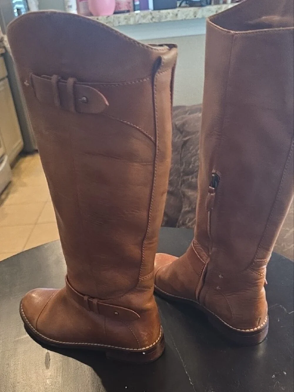 Halogen Tan Knee High Leather Riding Boots